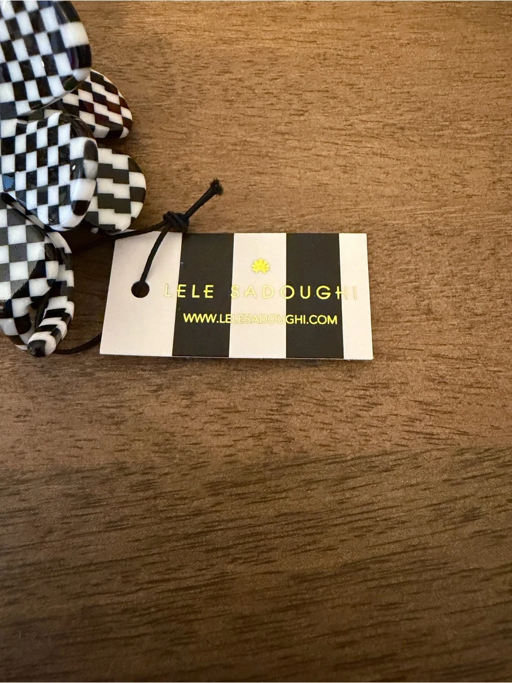 Lele Sadoughi Sunflower Harlequin Check Crystal Claw Clip